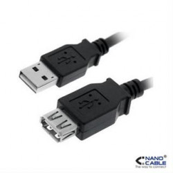 CABLE USB 20 PROLONGACION A M A H 18M NEGRO NANOCABLE