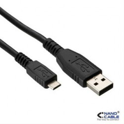 CABLE USB 20 A M MICRO USB B M 08M NEGRO NANOCABLE