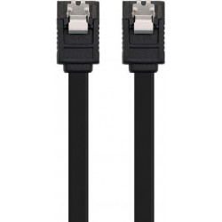 CABLE DATOS SATA 3 6G CON ANCLAJES 05M NEGRO NANOCABLE